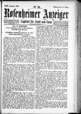 Rosenheimer Anzeiger Sonntag 12. März 1899