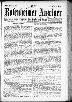 Rosenheimer Anzeiger Donnerstag 16. März 1899