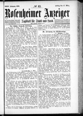 Rosenheimer Anzeiger Freitag 17. März 1899