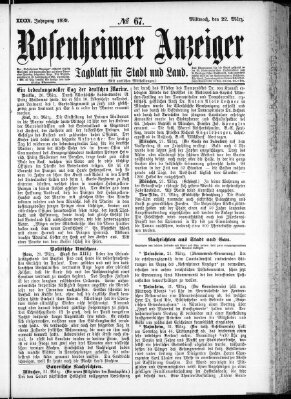 Rosenheimer Anzeiger Mittwoch 22. März 1899