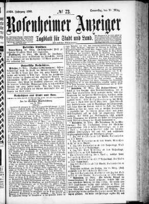 Rosenheimer Anzeiger Donnerstag 30. März 1899