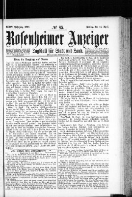 Rosenheimer Anzeiger Freitag 14. April 1899