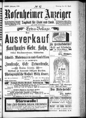 Rosenheimer Anzeiger Sonntag 16. April 1899