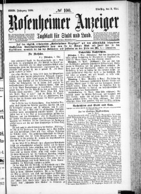 Rosenheimer Anzeiger Dienstag 2. Mai 1899