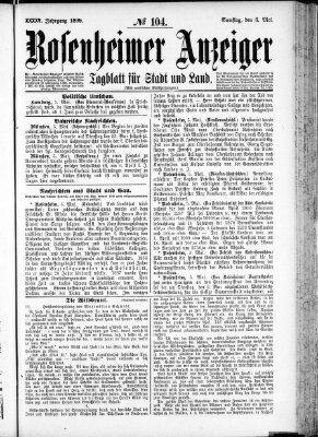 Rosenheimer Anzeiger Samstag 6. Mai 1899