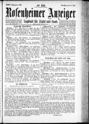 Rosenheimer Anzeiger Dienstag 9. Mai 1899