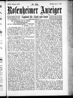 Rosenheimer Anzeiger Samstag 13. Mai 1899