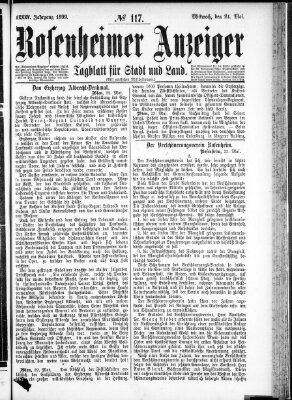 Rosenheimer Anzeiger Mittwoch 24. Mai 1899