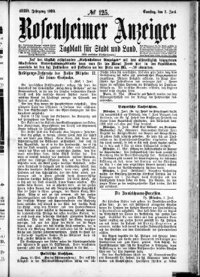 Rosenheimer Anzeiger Samstag 3. Juni 1899