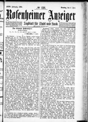 Rosenheimer Anzeiger Sonntag 4. Juni 1899