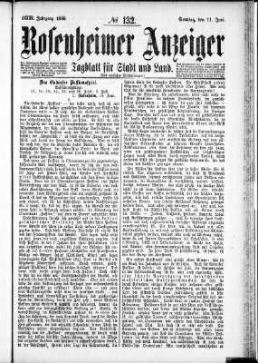 Rosenheimer Anzeiger Sonntag 11. Juni 1899