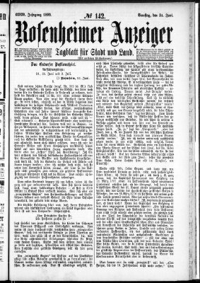 Rosenheimer Anzeiger Samstag 24. Juni 1899