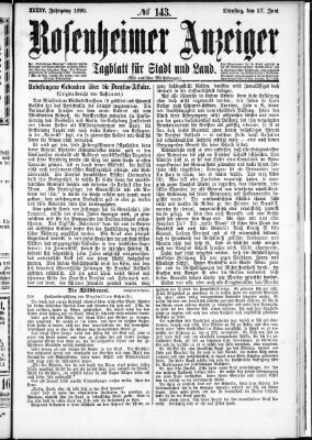 Rosenheimer Anzeiger Dienstag 27. Juni 1899