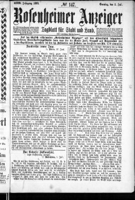 Rosenheimer Anzeiger Sonntag 2. Juli 1899