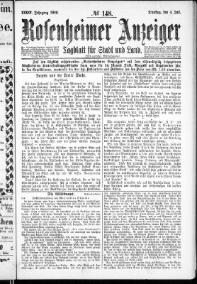 Rosenheimer Anzeiger Dienstag 4. Juli 1899