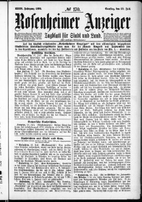 Rosenheimer Anzeiger Samstag 29. Juli 1899