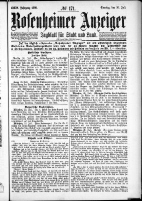 Rosenheimer Anzeiger Sonntag 30. Juli 1899