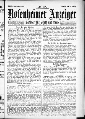 Rosenheimer Anzeiger Dienstag 8. August 1899