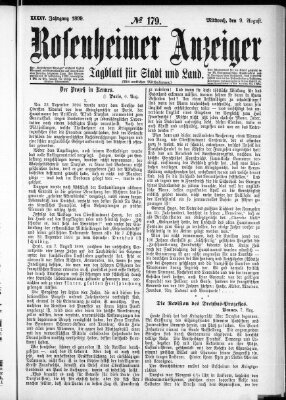 Rosenheimer Anzeiger Mittwoch 9. August 1899