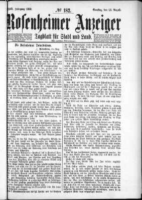 Rosenheimer Anzeiger Samstag 12. August 1899