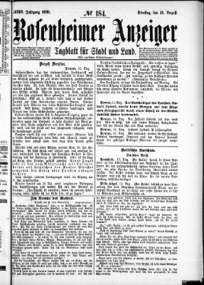 Rosenheimer Anzeiger Tuesday 15. August 1899