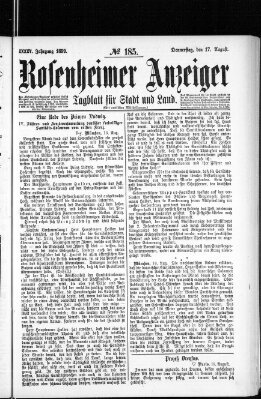 Rosenheimer Anzeiger Donnerstag 17. August 1899