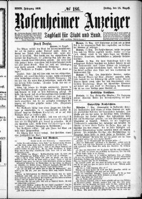 Rosenheimer Anzeiger Freitag 18. August 1899