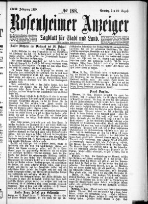 Rosenheimer Anzeiger Sonntag 20. August 1899