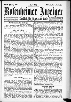 Rosenheimer Anzeiger Mittwoch 6. September 1899