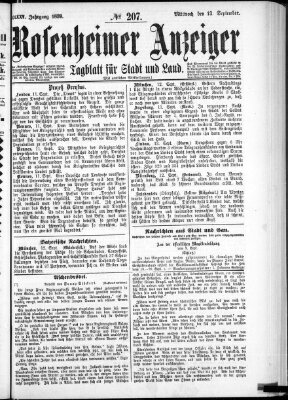 Rosenheimer Anzeiger Mittwoch 13. September 1899