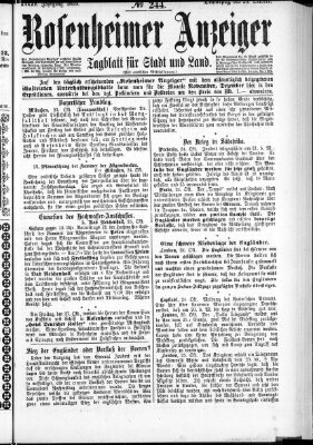 Rosenheimer Anzeiger Donnerstag 26. Oktober 1899