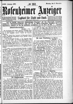 Rosenheimer Anzeiger Sonntag 5. November 1899