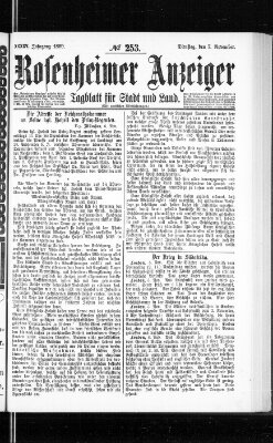 Rosenheimer Anzeiger Dienstag 7. November 1899