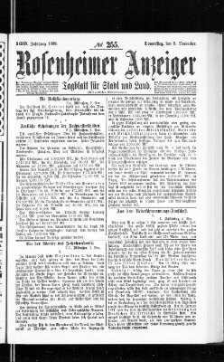 Rosenheimer Anzeiger Donnerstag 9. November 1899