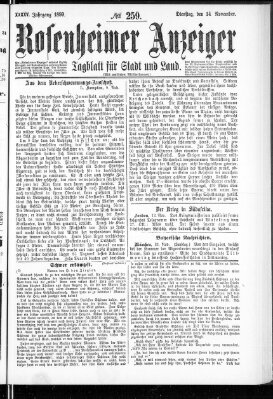 Rosenheimer Anzeiger Dienstag 14. November 1899