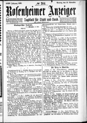 Rosenheimer Anzeiger Sonntag 19. November 1899