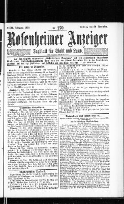 Rosenheimer Anzeiger Sonntag 26. November 1899