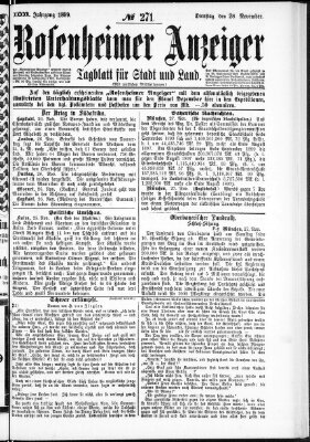 Rosenheimer Anzeiger Dienstag 28. November 1899