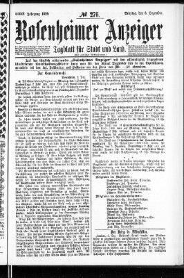 Rosenheimer Anzeiger Sonntag 3. Dezember 1899