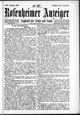 Rosenheimer Anzeiger Dienstag 5. Dezember 1899