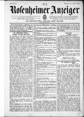 Rosenheimer Anzeiger Mittwoch 3. Januar 1900