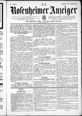 Rosenheimer Anzeiger Donnerstag 4. Januar 1900