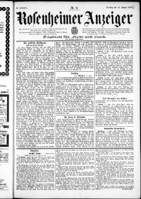 Rosenheimer Anzeiger Samstag 13. Januar 1900