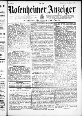 Rosenheimer Anzeiger Mittwoch 17. Januar 1900