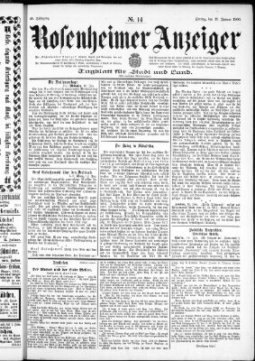 Rosenheimer Anzeiger Freitag 19. Januar 1900