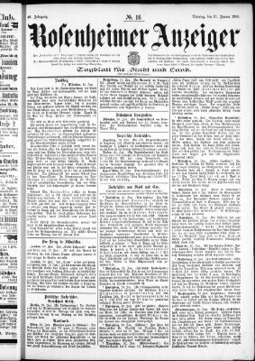 Rosenheimer Anzeiger Sonntag 21. Januar 1900