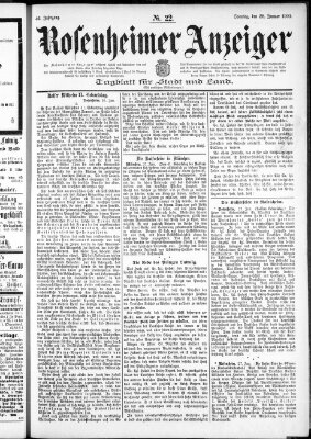 Rosenheimer Anzeiger Sonntag 28. Januar 1900