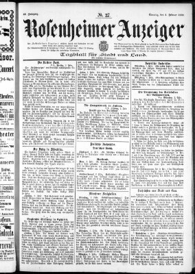 Rosenheimer Anzeiger Sonntag 4. Februar 1900