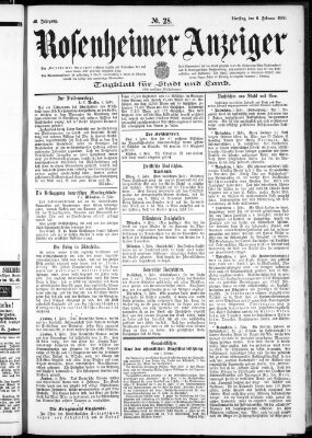 Rosenheimer Anzeiger Dienstag 6. Februar 1900