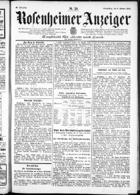 Rosenheimer Anzeiger Donnerstag 8. Februar 1900